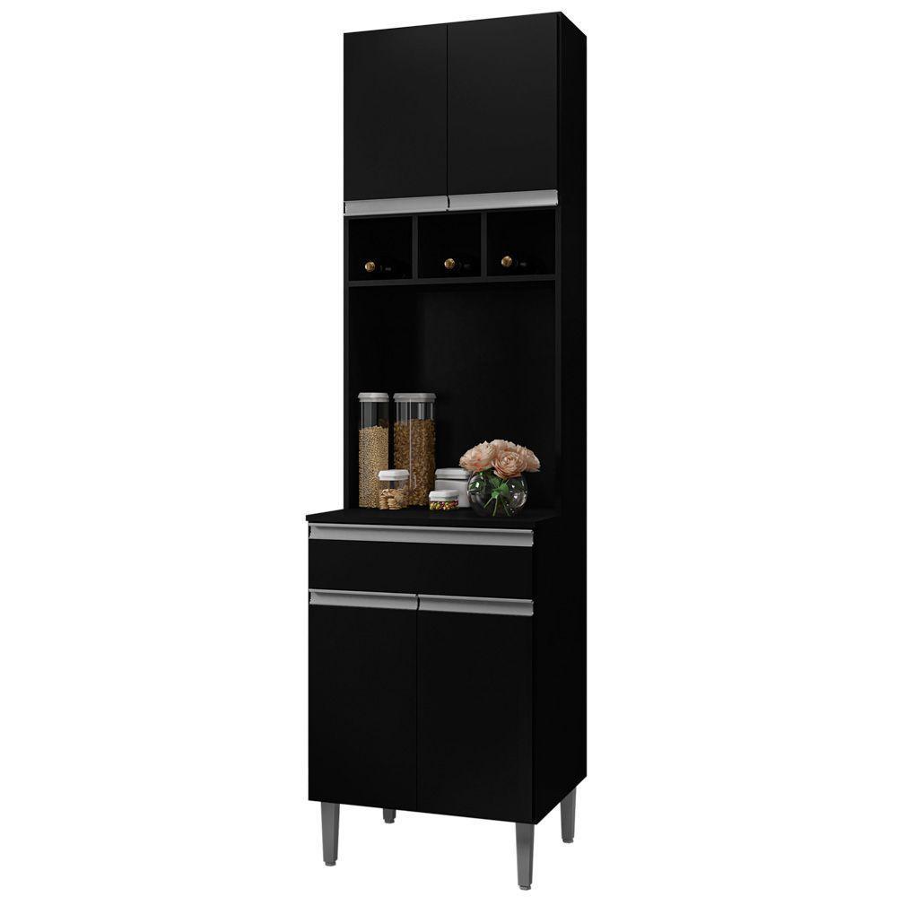 Paneleiro Torre Quente Andréia 04 Portas Preto - 1