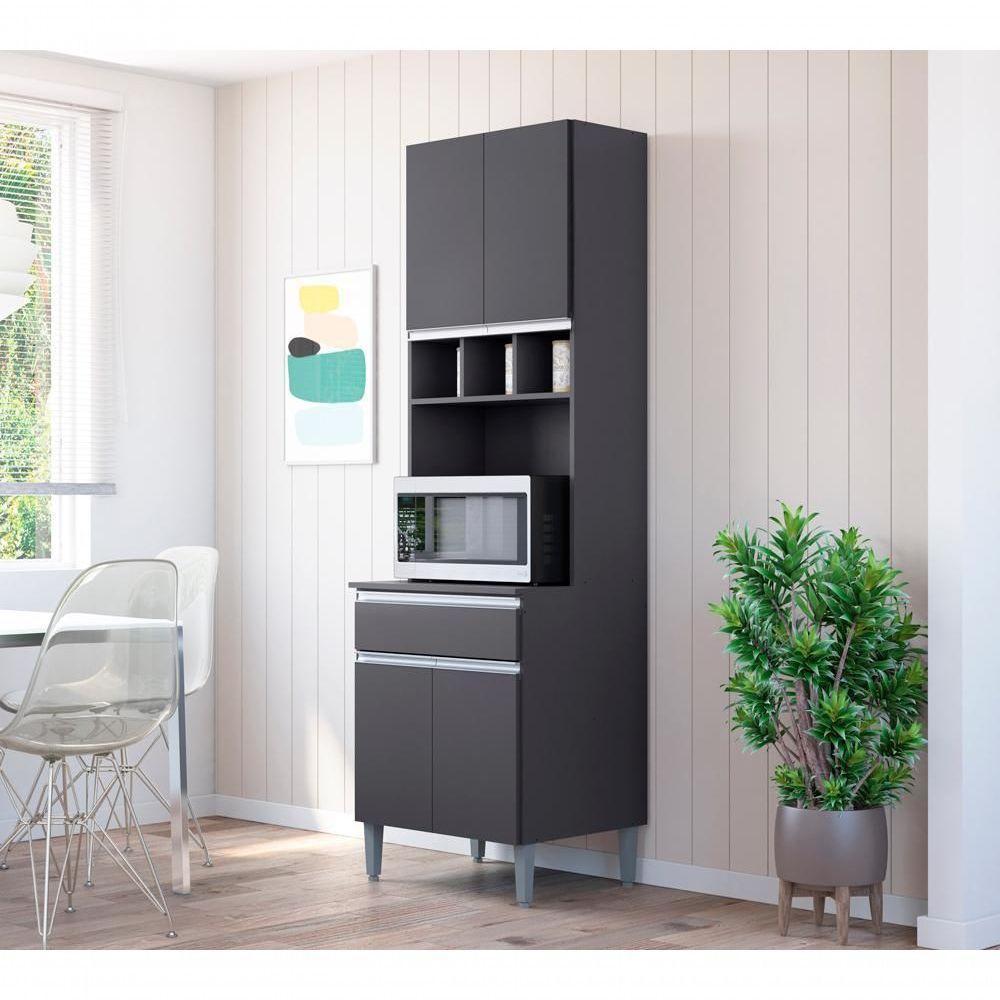 Paneleiro Duplo 4 Portas 61 Cm Andreia Cinza Reajl Cinza - 3