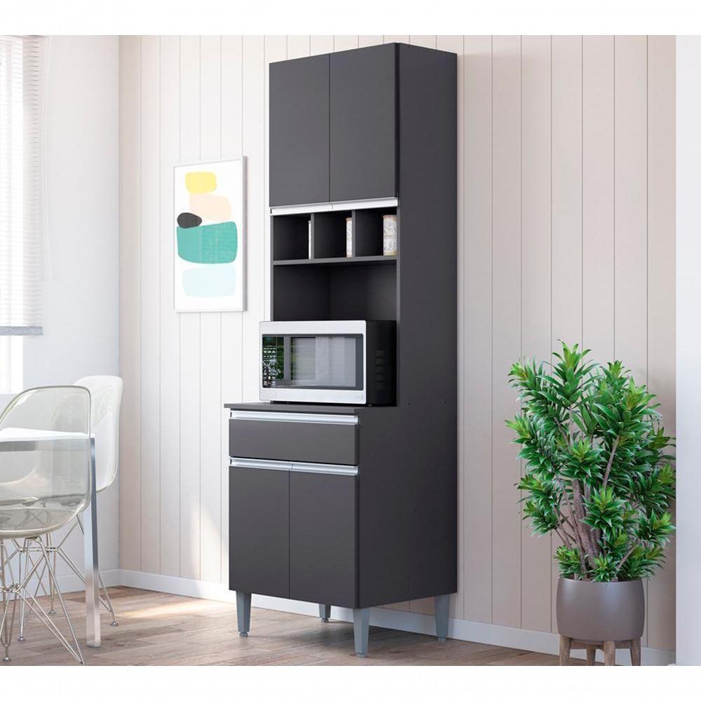 Paneleiro Duplo 4 Portas 61 Cm Andreia Cinza Reajl Cinza - 7