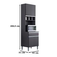 Paneleiro Duplo 4 Portas 61 Cm Andreia Cinza Reajl Cinza