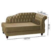 Recamier Diva Chaise Capitone 160 Cm Pes Mdf Gane Sl 945 Veludo Peer Sl 945 - 7