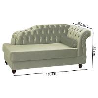 Recamier Diva Chaise Capitone 160 Cm Pes Mdf Gane Sl 940 Veludo Peer Sl 940 - 6