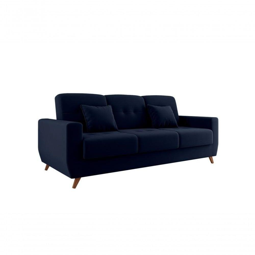 Sofá Cama Casal Reclinável Com Baú Pamela - Azul Marinho - 1