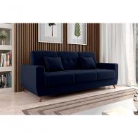 Sofá Cama Casal Reclinável Com Baú Pamela - Azul Marinho - 2