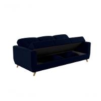 Sofá Cama Casal Reclinável Com Baú Pamela - Azul Marinho - 4