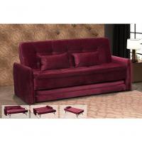 Sofá Cama Reclinável Com Cama Auxiliar Madalena - Vinho - 2