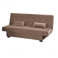Sofá Cama Casal 3 Lugares Laila - Veludo Marrom Claro - 4