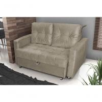 Sofá Cama Casal Reclinável Drika - Veludo Marrom Claro - 2