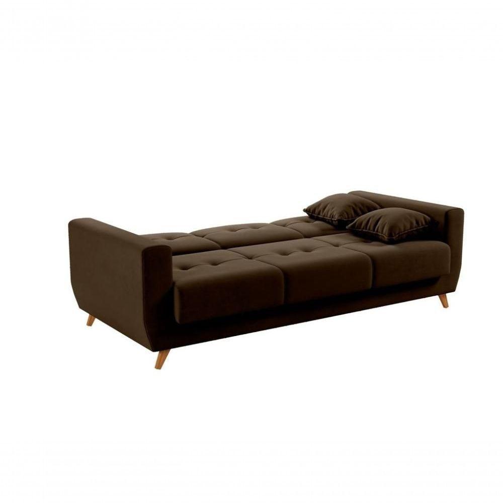 Sofá Cama Casal Reclinável Com Baú Pamela - Marrom Escuro - 3