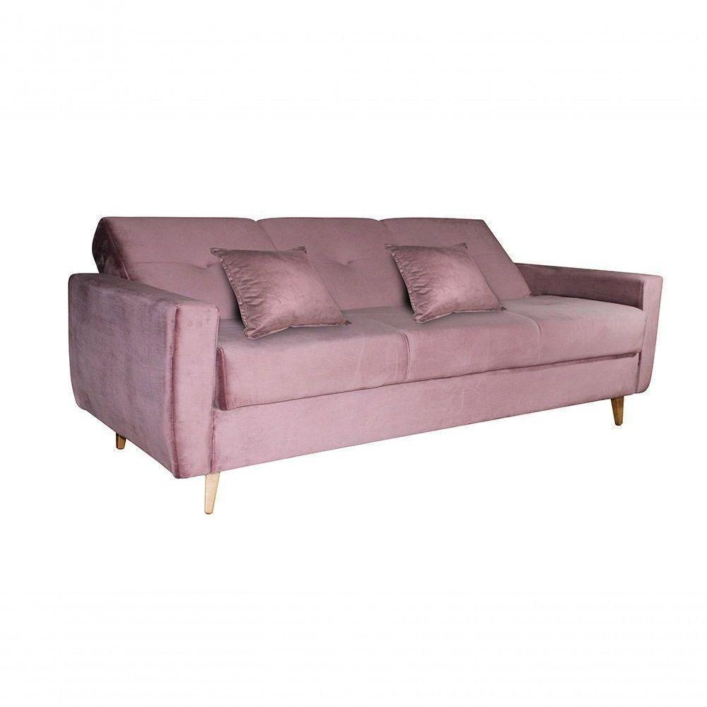 Sofá Cama Casal Reclinável Com Baú Pamela - Turkey Rose - 4