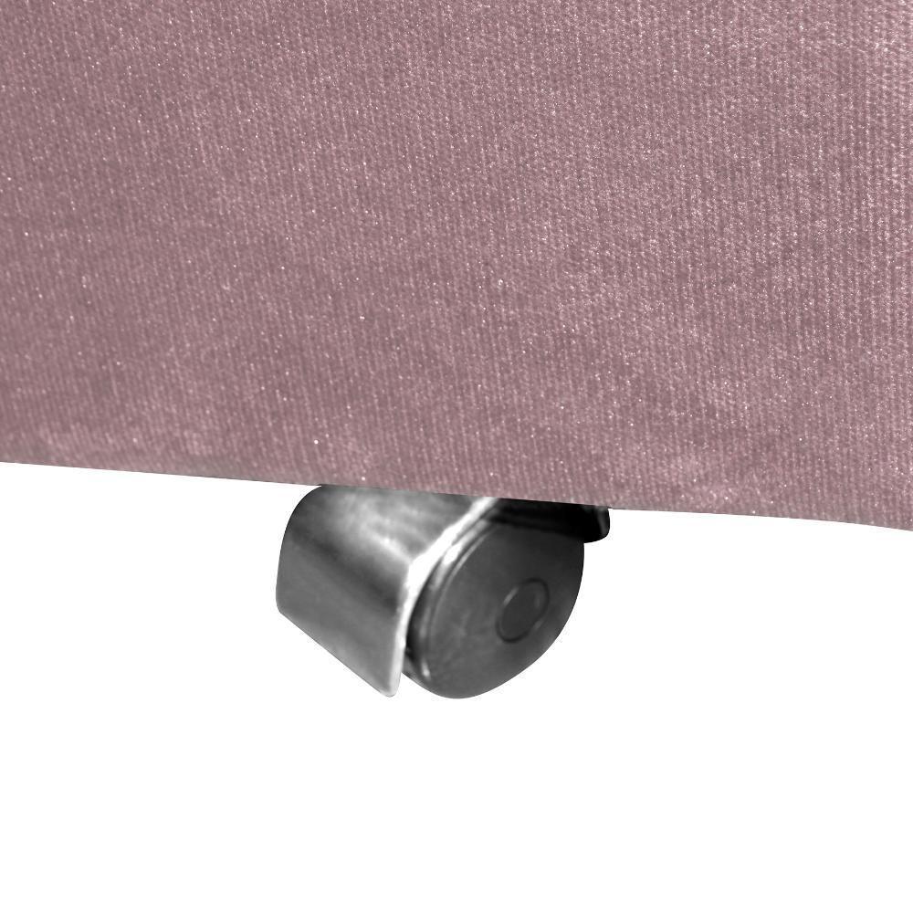 Sofá Cama Casal Reclinável Drika - Veludo Turkey Rosê - 3