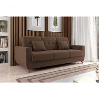 Sofá Cama Casal Reclinável Com Baú Pamela - Turkey Chocolate - 1