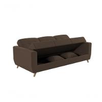 Sofá Cama Casal Reclinável Com Baú Pamela - Turkey Chocolate - 2