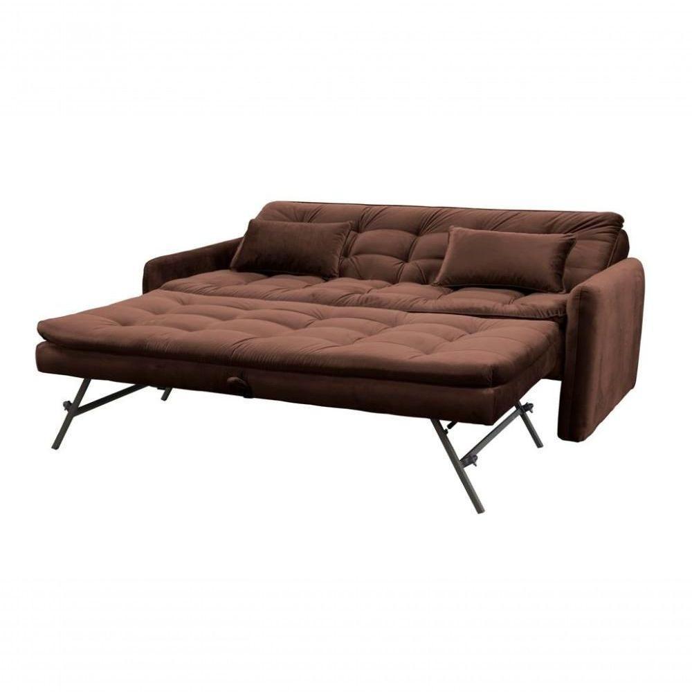 Sofá Cama Reclinável Com Cama Auxiliar Madalena - Marrom - 4