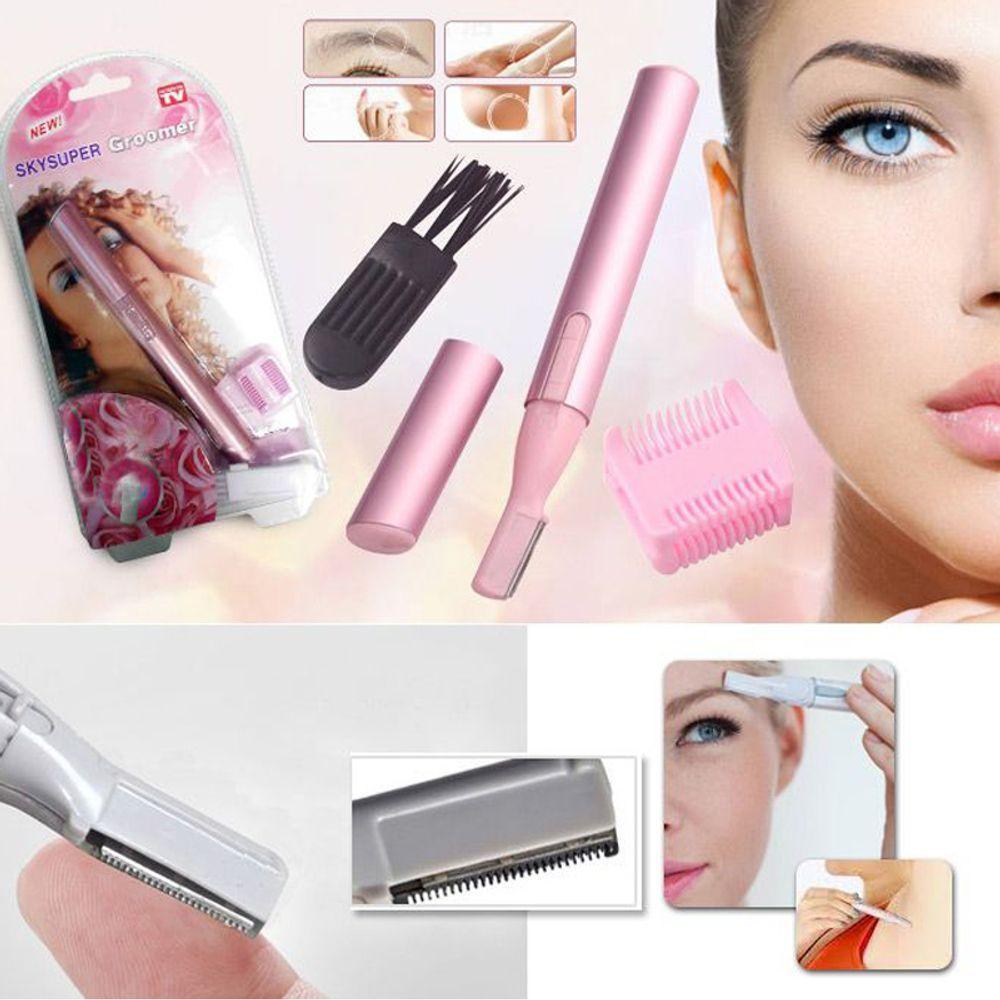 Aparador Depilador Pelos Nariz Sobrancelhas Orelhas Caneta Rosa - 1