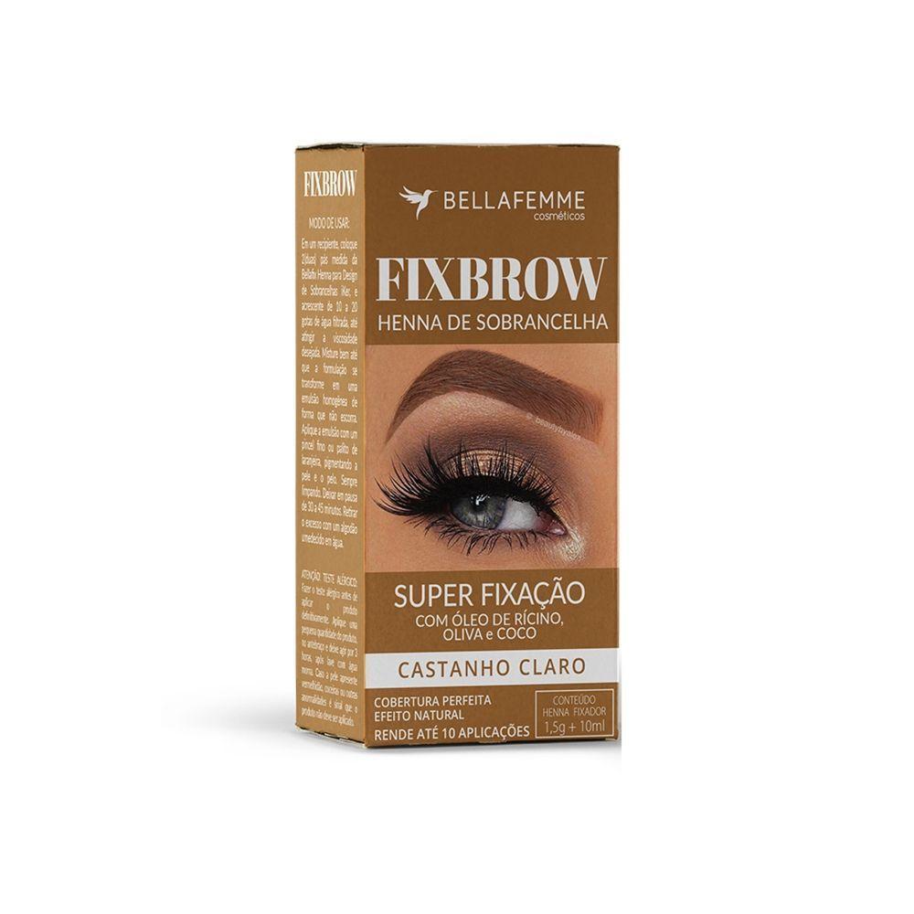 Bella Femme Henna Sobrancelhas Castanho Claro Fixbrow Pigmentada Bf10098a - 2