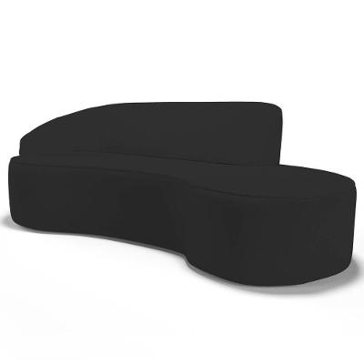 Sofá Living 4 Lugares 280Cm Braço Esquerdo Mozart D06 Sintético Preto - Mpozenato
