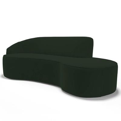 Sofá Living 4 Lugares 300Cm Braço Esquerdo Mozart D06 Veludo Verde - Mpozenato