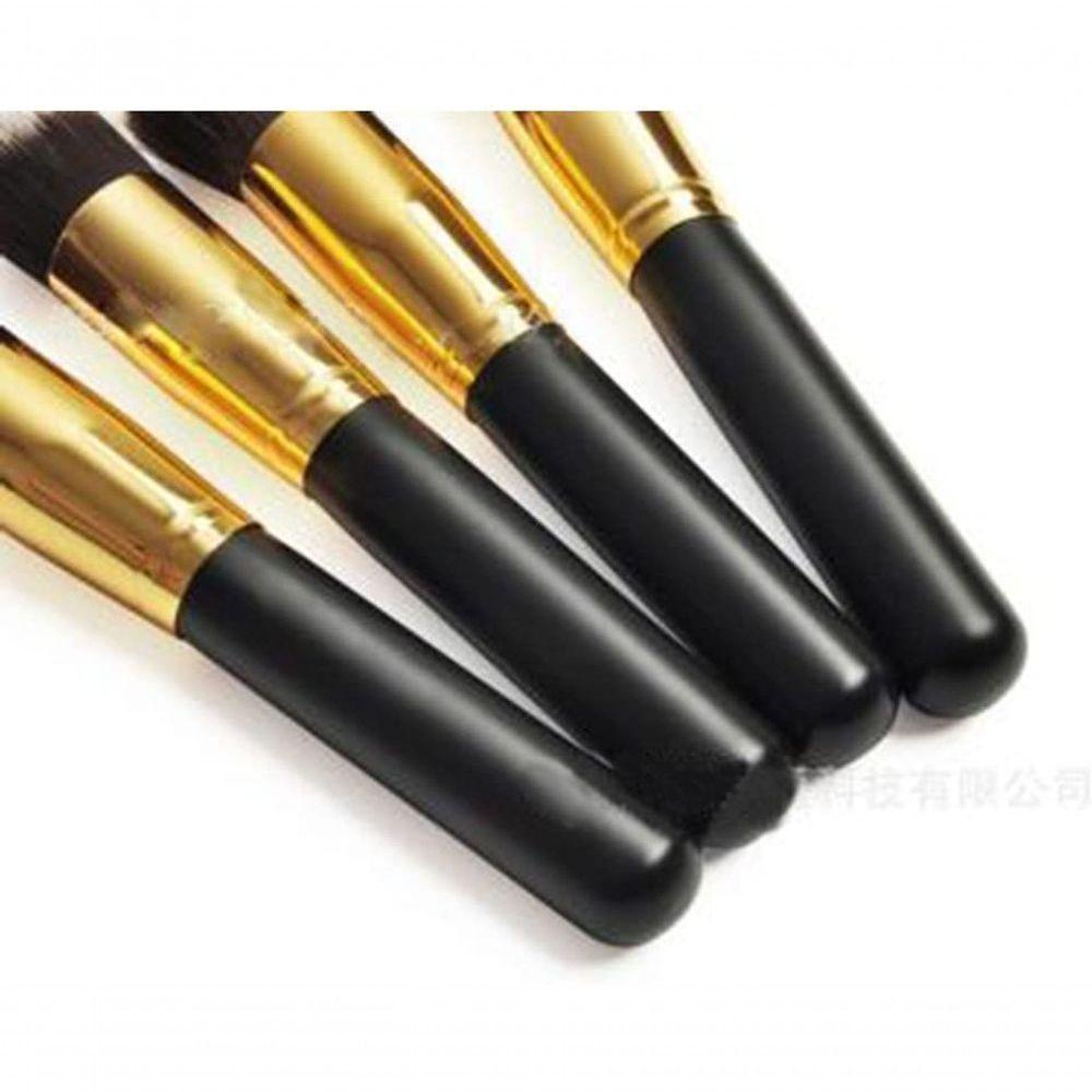 Conjunto De Pincéis De Maquiagem Sunshine Smile, Conjunto De 10 Pçs Pincel Preto/Dourado - 2