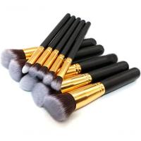 Conjunto De Pincéis De Maquiagem Sunshine Smile, Conjunto De 10 Pçs Pincel Preto/Dourado - 1