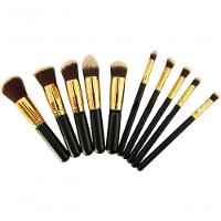Conjunto De Pincéis De Maquiagem Sunshine Smile, Conjunto De 10 Pçs Pincel Preto/Dourado - 3