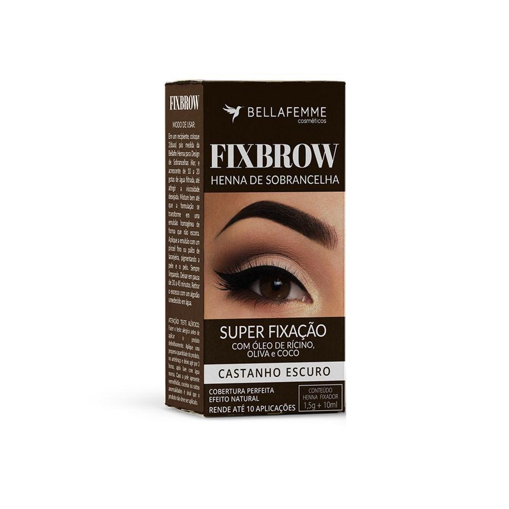 Bella Femme Henna Sobrancelhas Castanho Escuro Fixbrow Pigmentada Bf10098c - 3