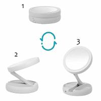 Espelho Luz Led Portátil Regulagem Para Maquiagem Beleza Redondo - 7