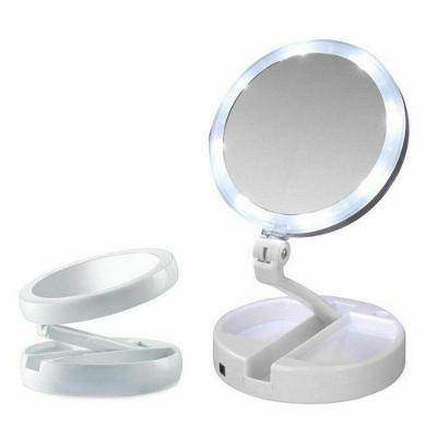 Espelho De Mesa Redondo Dobrável Com Led 15X15Cm Redondo