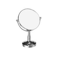 Espelho De Mesa Dupla Face Aumento 3X Redondo Com 12Cm Pedestal Prata - 1