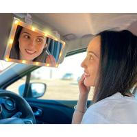 Espelho De Carro Usb Maquiagem Led Quebra Sol 3 Cores - 3