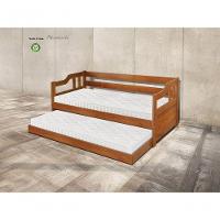 Sofá Cama Castanho Em Madeira Maciça Pinus - Atraente - 3