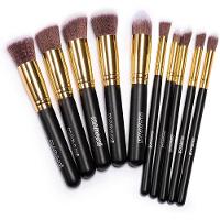 Kit 10 Pincéis Maquiagem Kabuki E Precisao Profissional Preto - 4