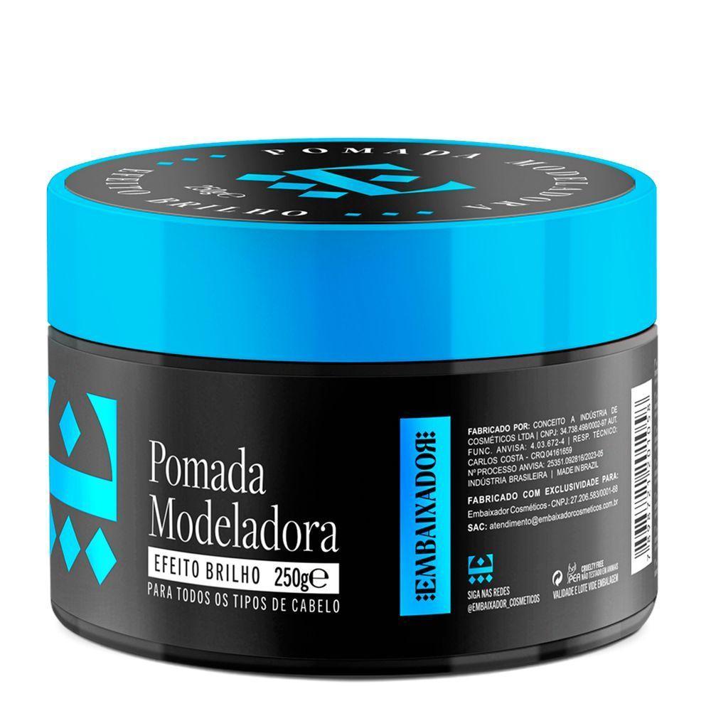 Kit 5 Pomada Para Cabelo Efeito Brilho Embaixador 250G - 4