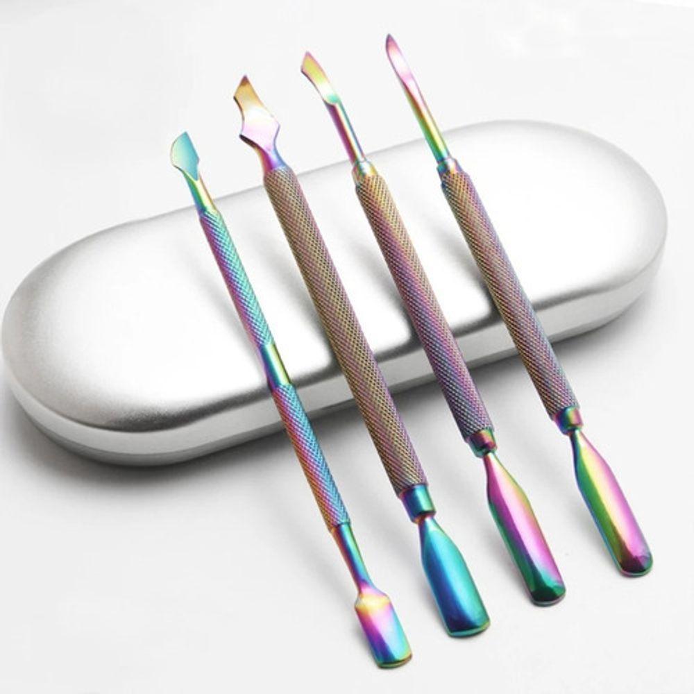 Kit De Estojo Com 4 Espátulas Inox Furta Cor Para Unhas - 3