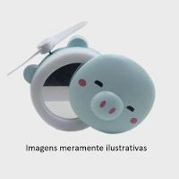 Kit Maquiagem Com Led Espelho Organizador Redondo + Espelho Porquinho - 25