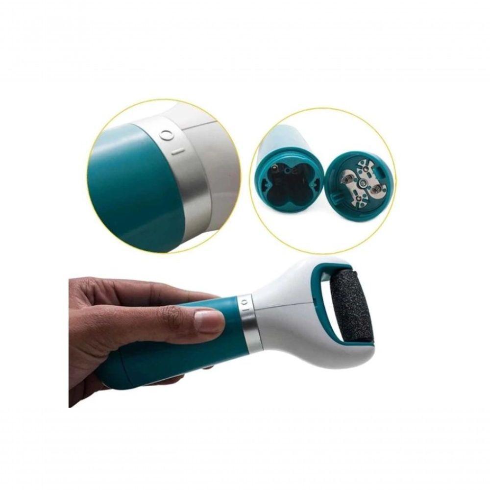 Lixa Elétrica Pés Esfoliador Calosidades Pedicure Portátil Calos Azul - 3