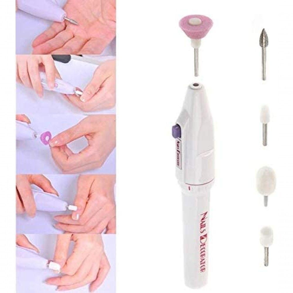 Lixa De Unha Automática Portátil Com 5 Adaptadores A Pilhas - 2