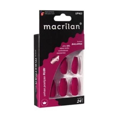 Macrilan Unhas Postiças Bailarina Rubi Up403 (24 Unidades)
