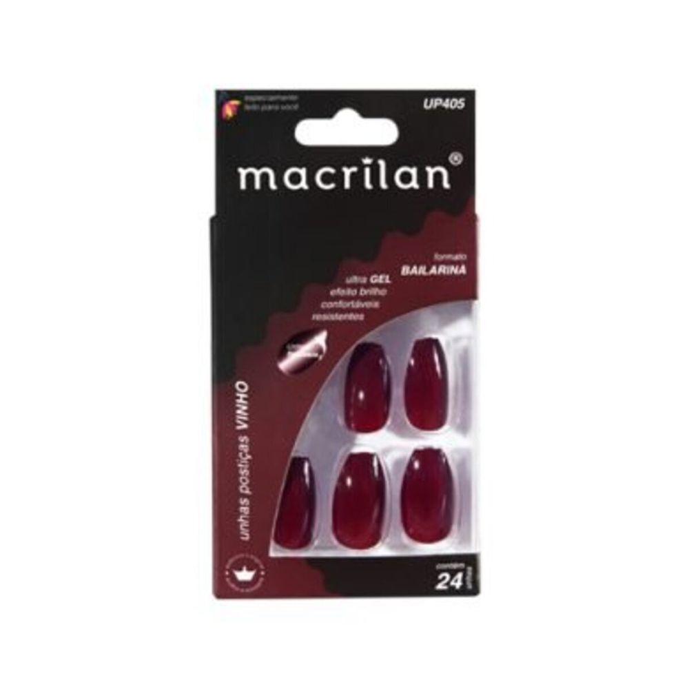 Macrilan Unhas Postiças Bailarina Vinho Up405 (24 Unidades) - 1