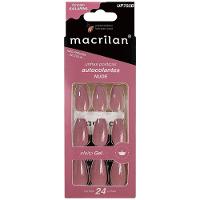 Macrilan Unhas Postiças Autocolantes Efeito Gel Nude Up703B (24 Unidades) - 1