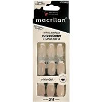 Macrilan Unhas Postiças Autocolantes Efeito Gel Francesinha Up706B (24 Unidades) - 1