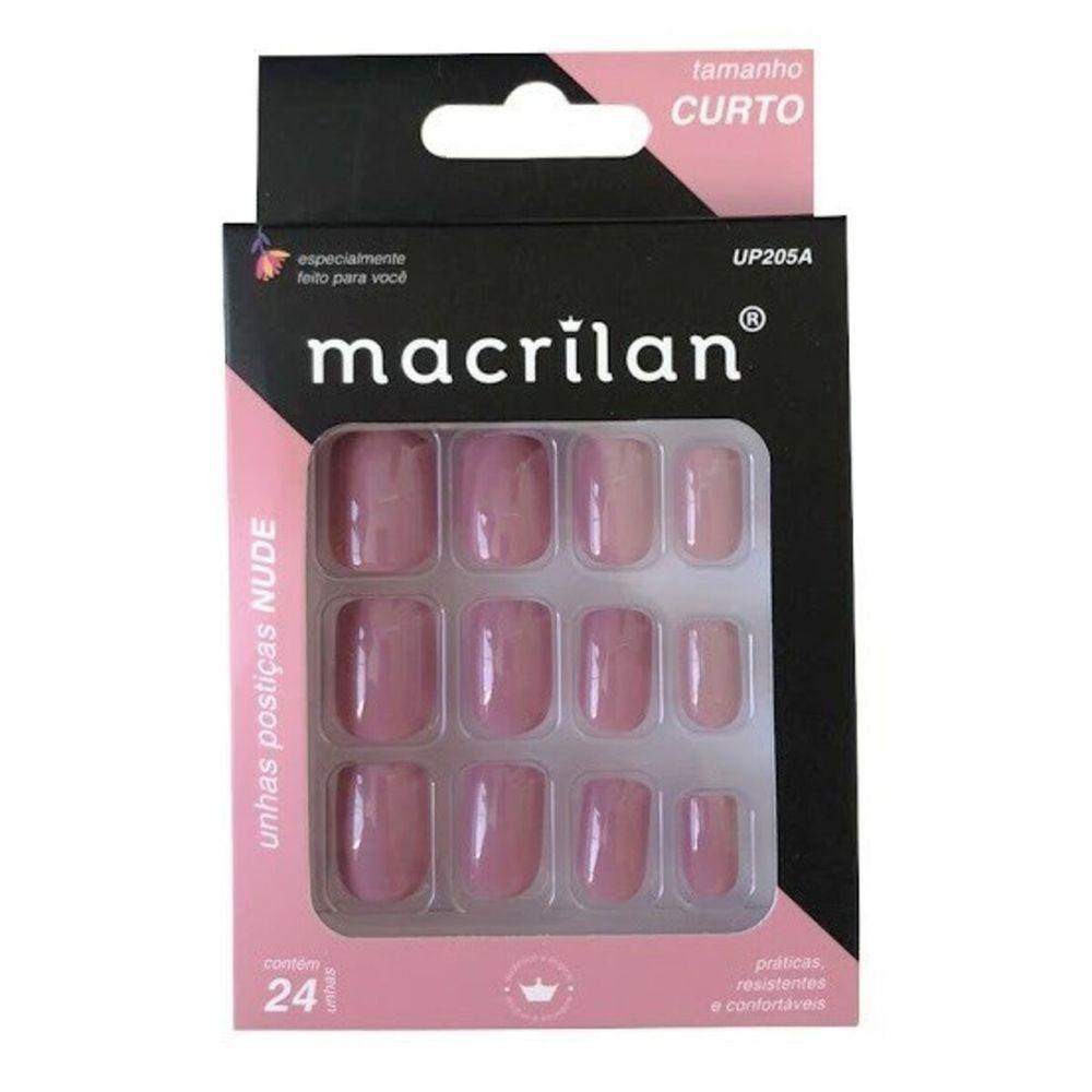 Macrilan Unhas Postiças Tamanho Curto Nude Up205A (24 Unidades) - 1