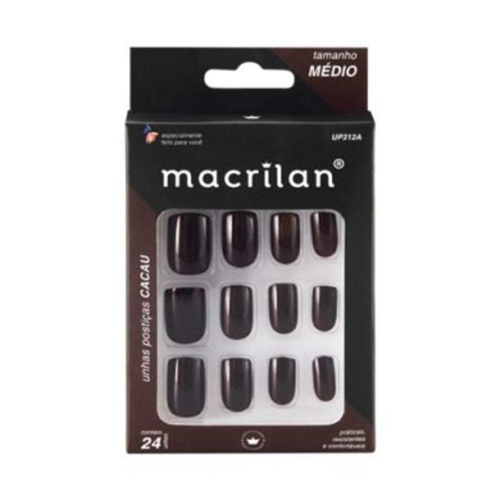 Macrilan Unhas Postiças Tamanho Médio Cacau Up312A (24 Unidades) - 1