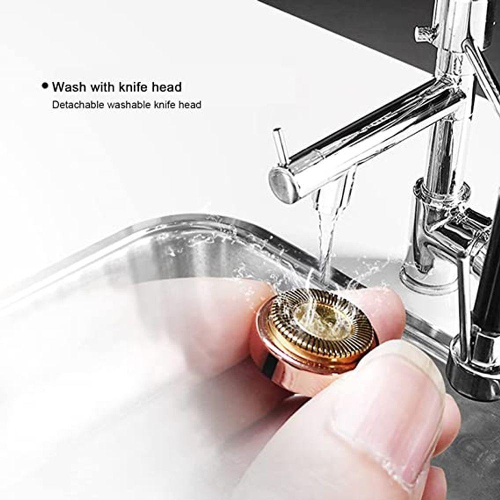 Máquina De Barbear Com Batom +caneta Nv Feminino Mini Depilador De Sobrancelha Elétrica 2 Em 1 - 2