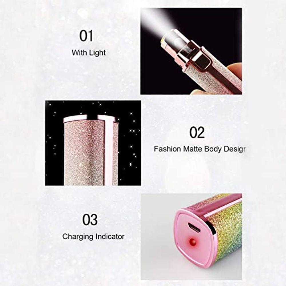 Máquina De Barbear Com Batom +caneta Nv Feminino Mini Depilador De Sobrancelha Elétrica 2 Em 1 - 3