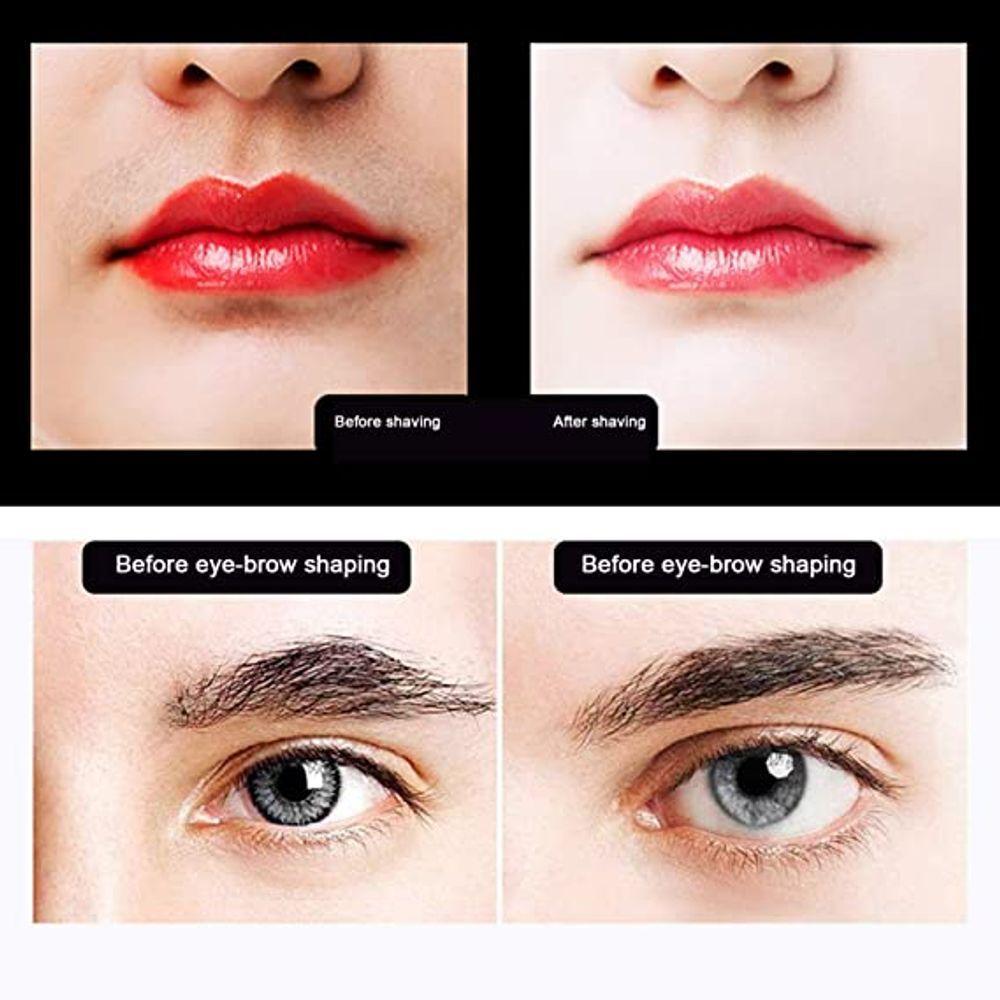 Máquina De Barbear Com Batom +caneta Nv Feminino Mini Depilador De Sobrancelha Elétrica 2 Em 1 - 4