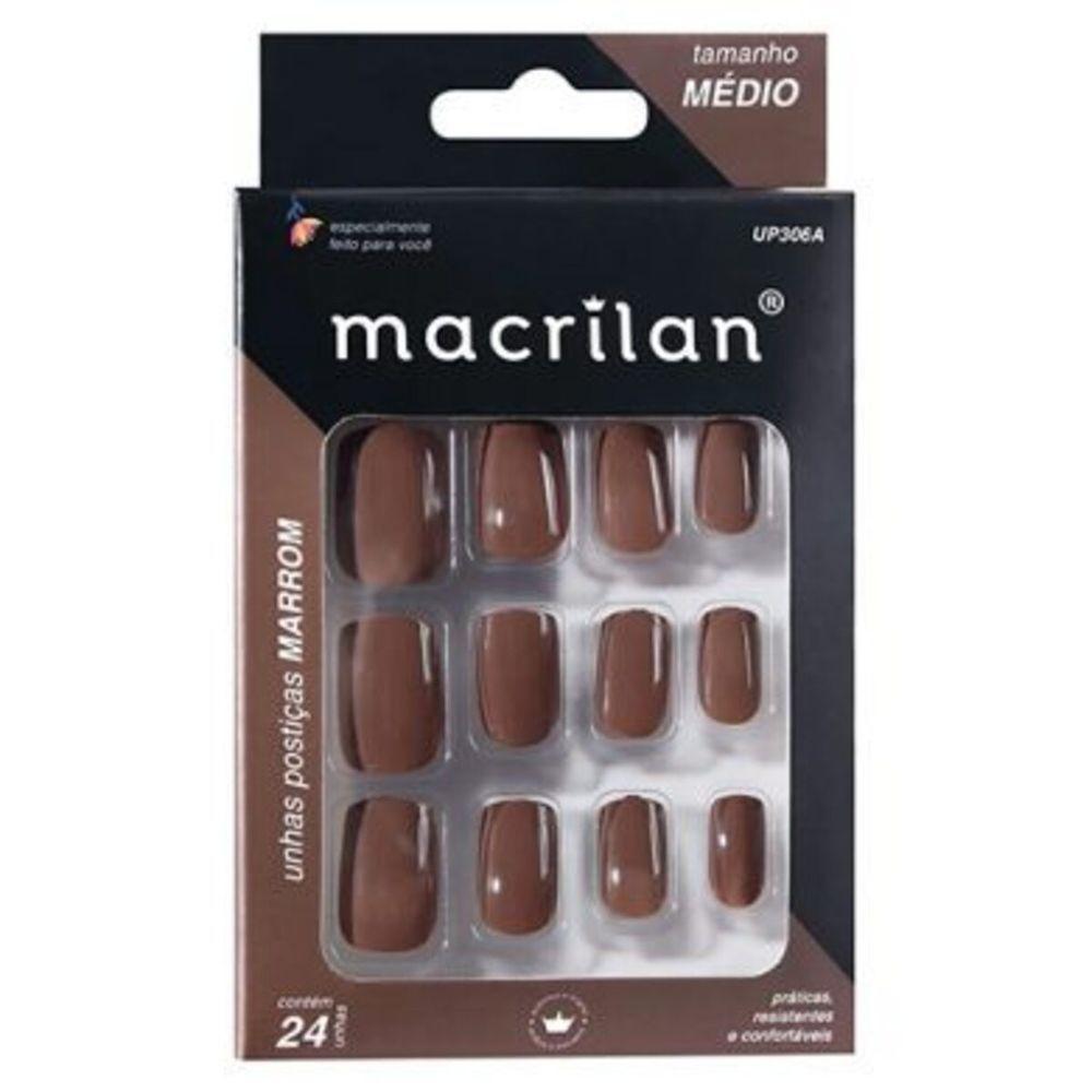 Macrilan Unhas Postiças Tamanho Médio Marron Up306A (24 Unidades) - 1
