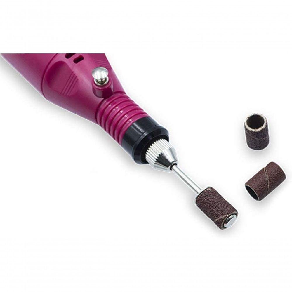 Lixadeira Unha Lixa Elétrica Profissional Bloco Motor Bivolt 5 Brocas - 2