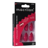 Macrilan Unhas Postiças Stiletto Vermelho Escuro Up501 (24 Unidades) - 1