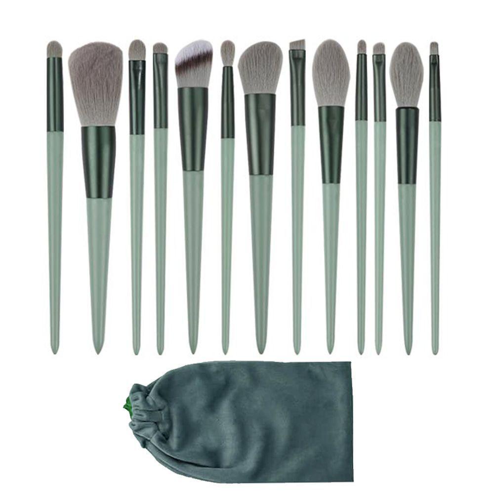 Pincel Kit 13 Peças Maquiagem Bolsa Po Compacto - 1